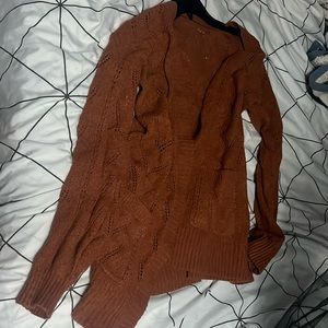 Burgundy orange cardigan